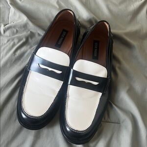Steve Madden Two-Tone Black and White Loafers